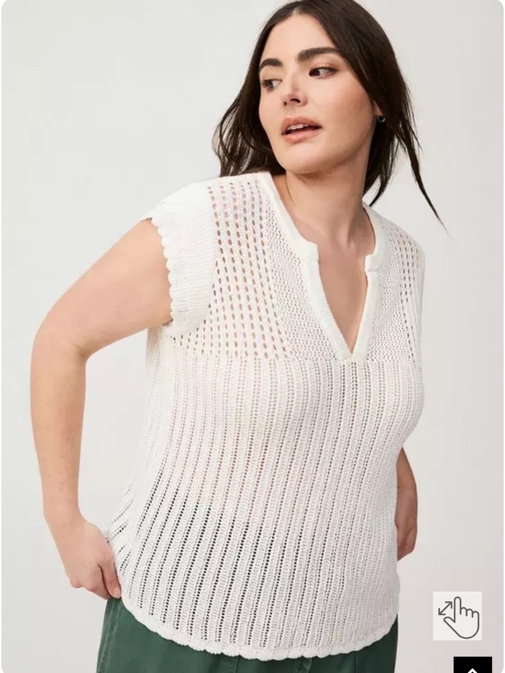 Torrid Pointelle V-Neck Pullover Sweater 2X - Picture 5 of 13